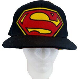 DC Comics Superman Logo Black Hat Large Embroidered S Shield